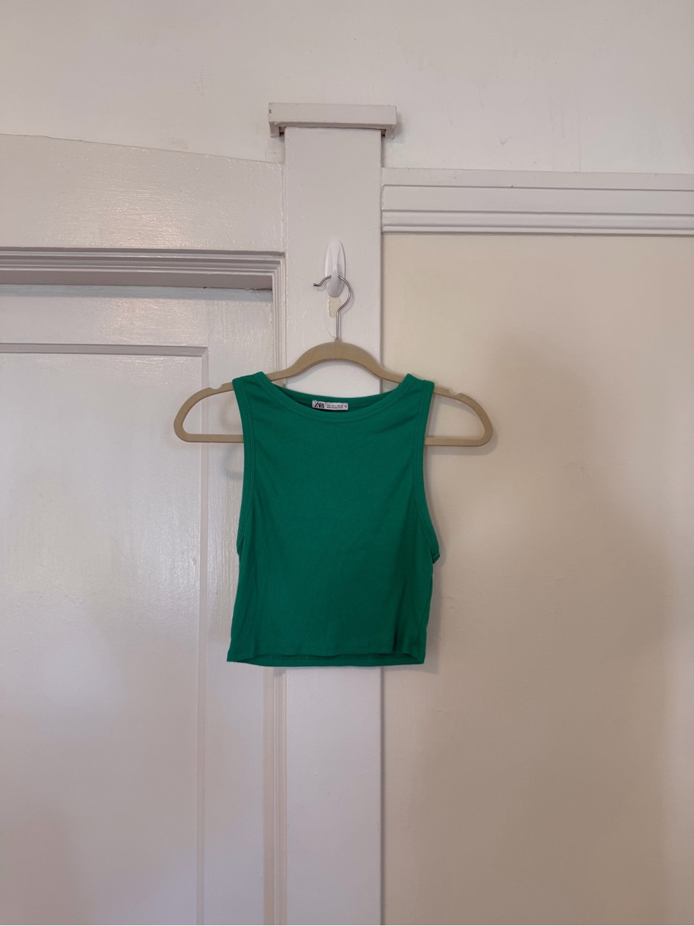 Zara Basic Rib Tank Top Green - Picture 3 of 6